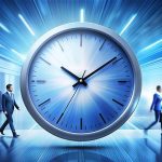 A blurred clock symbolizing the fast pace of time, reflecting India's 90-hour workweek