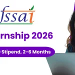 a college girl with laptop smiling, conceptof FSSAI Internship