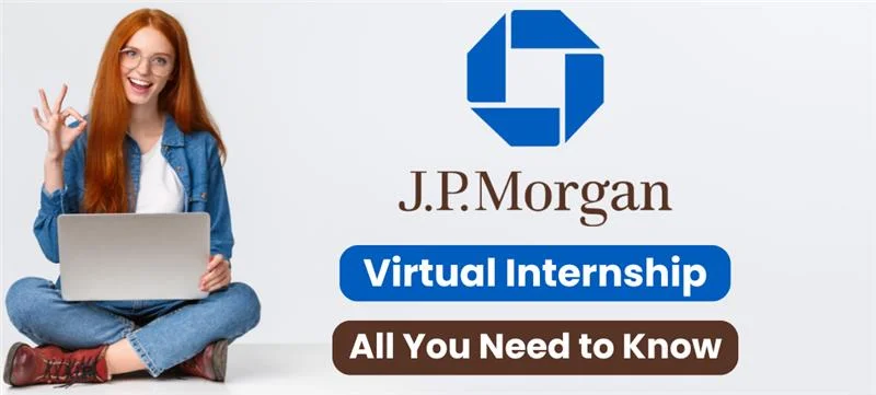 a college girl sittin gwoth alaptop in her lap and smiling ; concept of JP Morgan Virtual Internship
