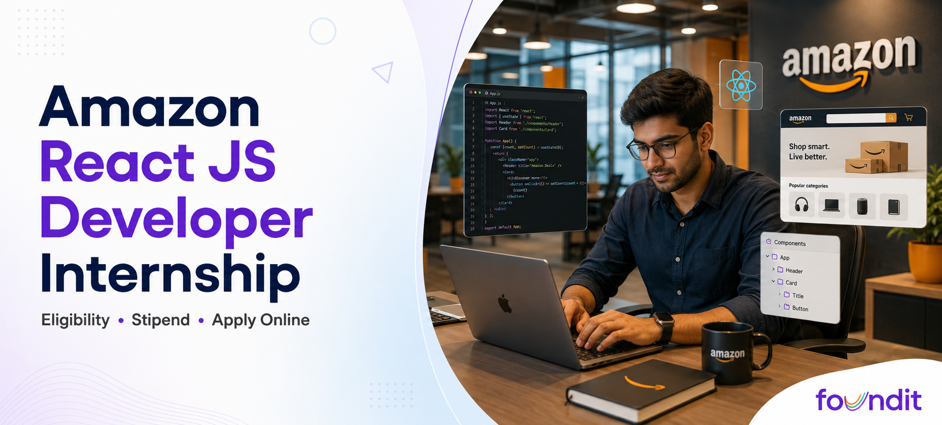 Amazon React JS Developer Internship 2026: How to Apply, Eligibility, Roles & Selection Process
