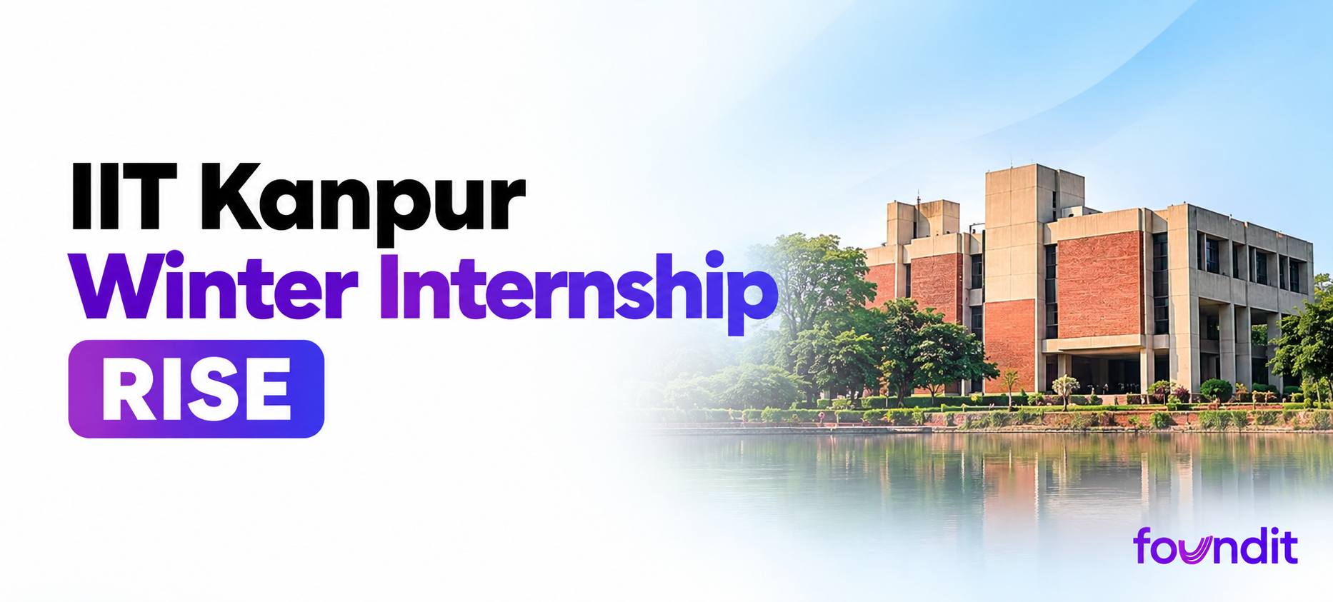 IIT Kanpur RISE Winter Internship banner featuring the IIT Kanpur campus